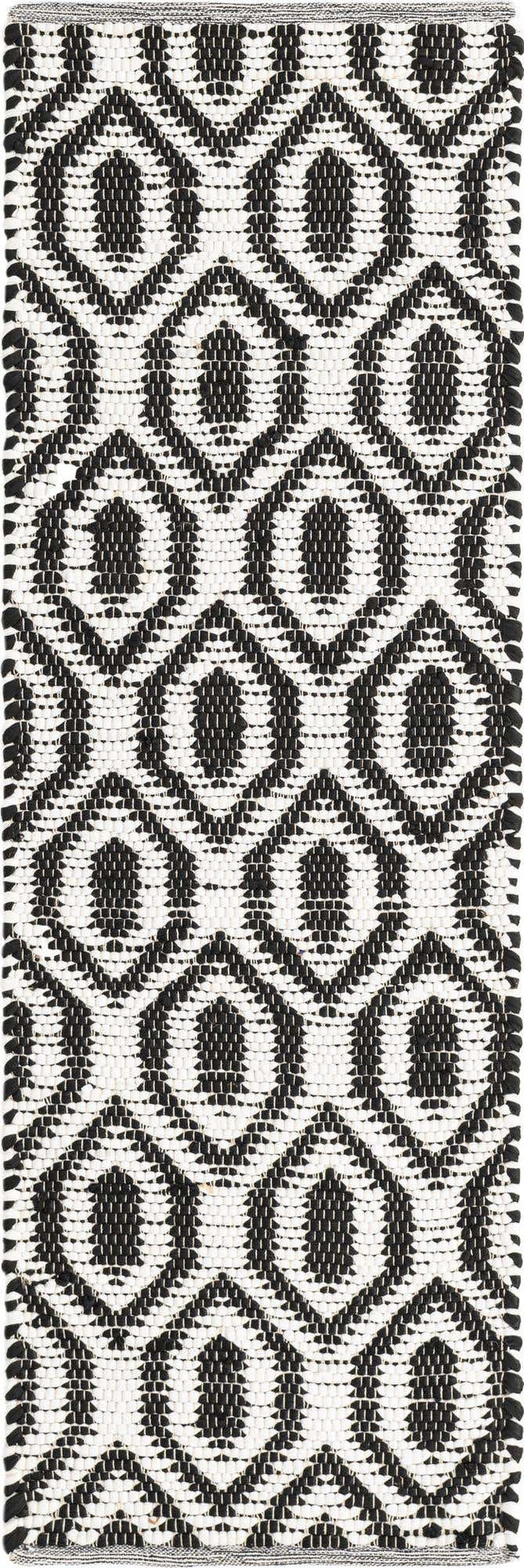 Black and White 2' 2 x 6' 1 Chindi Jute Runner Area Rug Interior Design Home Decor Carpet Mat for Sale at Rug Engine