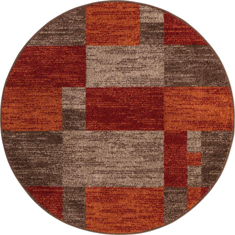 Multicolor 5' 3 x 5' 3 Autumn Round Area Rug 100% Polypropylene Durable Jute Backing Living Dining Room Bedroom Office Modern Decor Carpet for Sale at Rug Engine