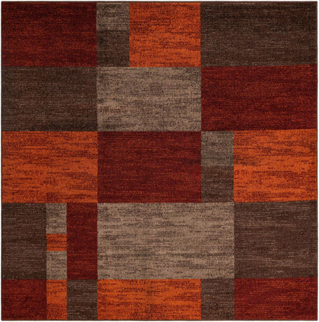 Multicolor 7' 10 x 7' 10 Autumn Square Area Rug 100% Polypropylene Durable Jute Backing Living Dining Room Bedroom Office Modern Decor Carpet for Sale at Rug Engine