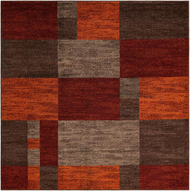 Multicolor 7' 10 x 7' 10 Autumn Square Area Rug 100% Polypropylene Durable Jute Backing Living Dining Room Bedroom Office Modern Decor Carpet for Sale at Rug Engine