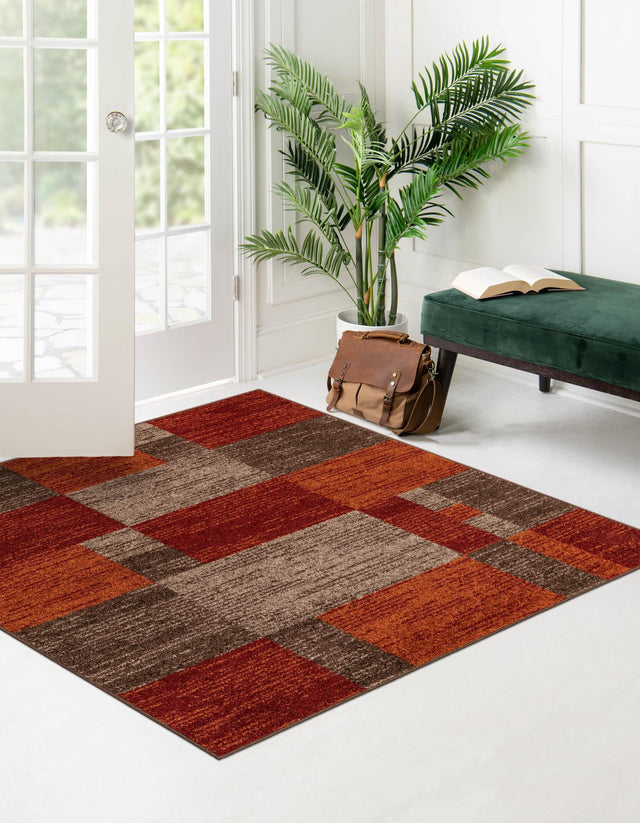 Multicolor 7' 10 x 7' 10 Autumn Square Area Rug 100% Polypropylene Durable Jute Backing Living Dining Room Bedroom Office Modern Decor Carpet for Sale at Rug Engine