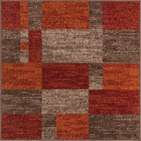 Multicolor 4' 1 x 4' 1 Autumn Square Area Rug 100% Polypropylene Durable Jute Backing Living Dining Room Bedroom Office Modern Decor Carpet for Sale at Rug Engine