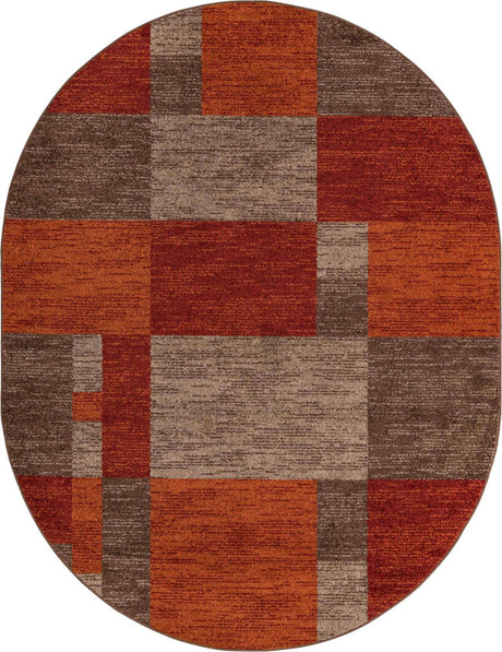 Multicolor 7' 10 x 10' Autumn Oval Area Rug 100% Polypropylene Durable Jute Backing Living Dining Room Bedroom Office Modern Decor Carpet for Sale at Rug Engine