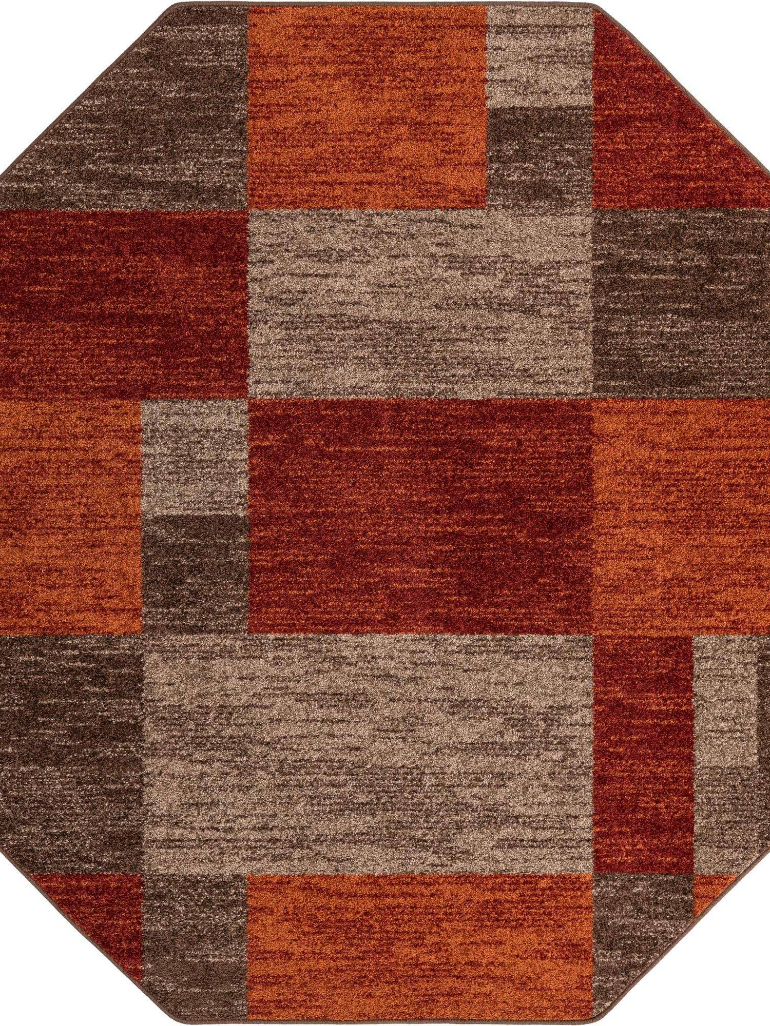 Multicolor 7' 10 x 7' 10 Autumn Octagon Area Rug 100% Polypropylene Durable Jute Backing Living Dining Room Bedroom Office Modern Decor Carpet for Sale at Rug Engine