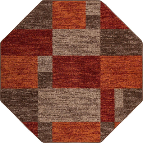 Multicolor 7' 10 x 7' 10 Autumn Octagon Area Rug 100% Polypropylene Durable Jute Backing Living Dining Room Bedroom Office Modern Decor Carpet for Sale at Rug Engine