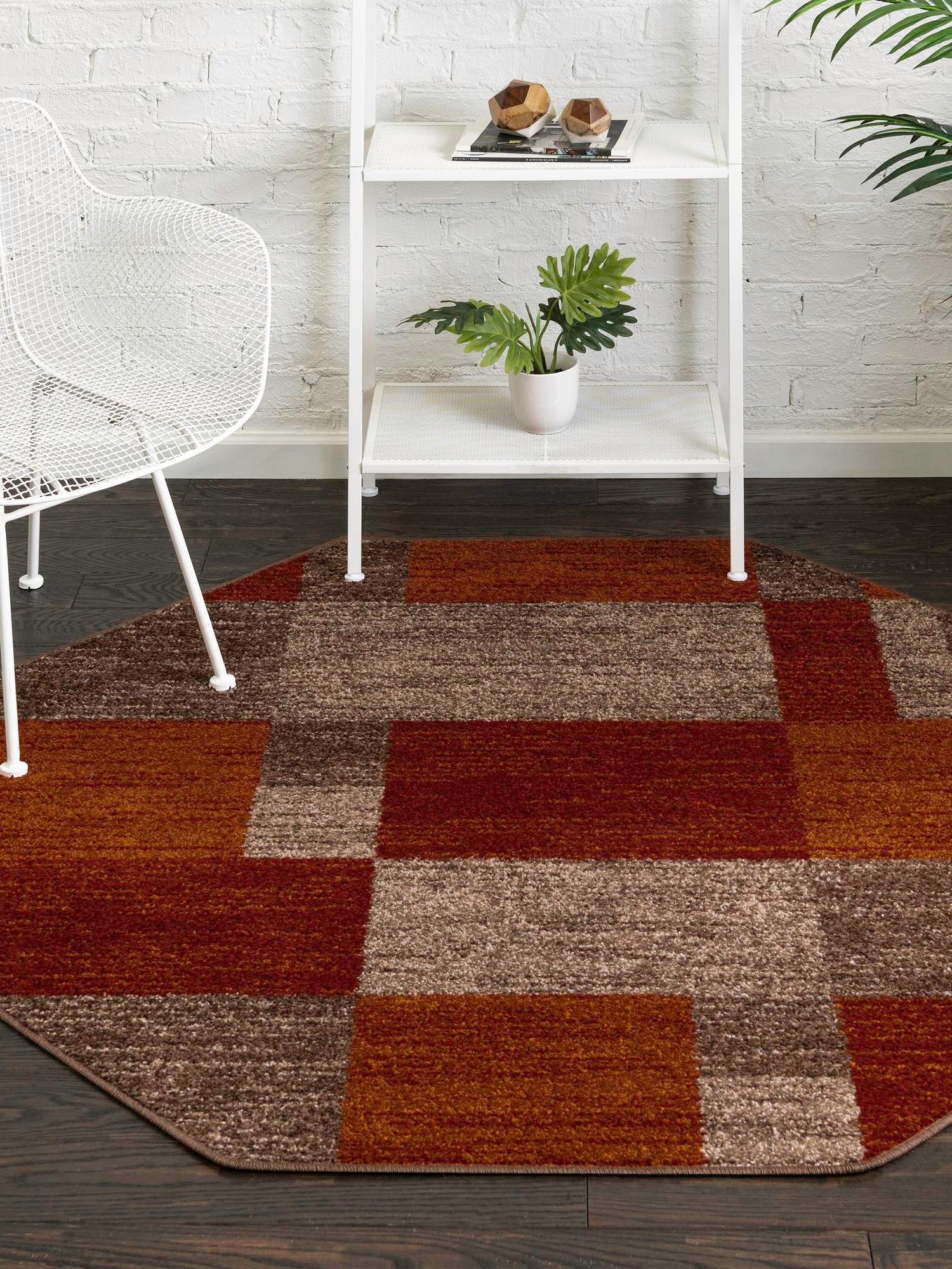 Multicolor 7' 10 x 7' 10 Autumn Octagon Area Rug 100% Polypropylene Durable Jute Backing Living Dining Room Bedroom Office Modern Decor Carpet for Sale at Rug Engine