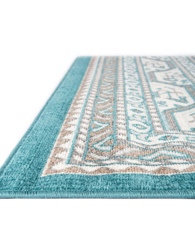 Turquoise 5' x 5' Williamsburg Octagon Area Rug 100% Polypropylene With Cotton Backing Durable Easy Clean Stain Resistant Carpet for Sale at Rug Engine