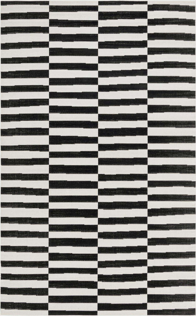 Black 3' 3 x 5' 3 Williamsburg Rectangle Area Rug 100% Polypropylene With Cotton Backing Durable Easy Clean Stain Resistant Carpet for Sale at Rug Engine