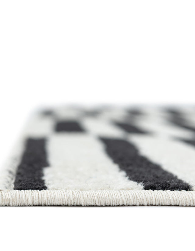 Black 4' x 4' Williamsburg Square Area Rug 100% Polypropylene With Cotton Backing Durable Easy Clean Stain Resistant Carpet for Sale at Rug Engine