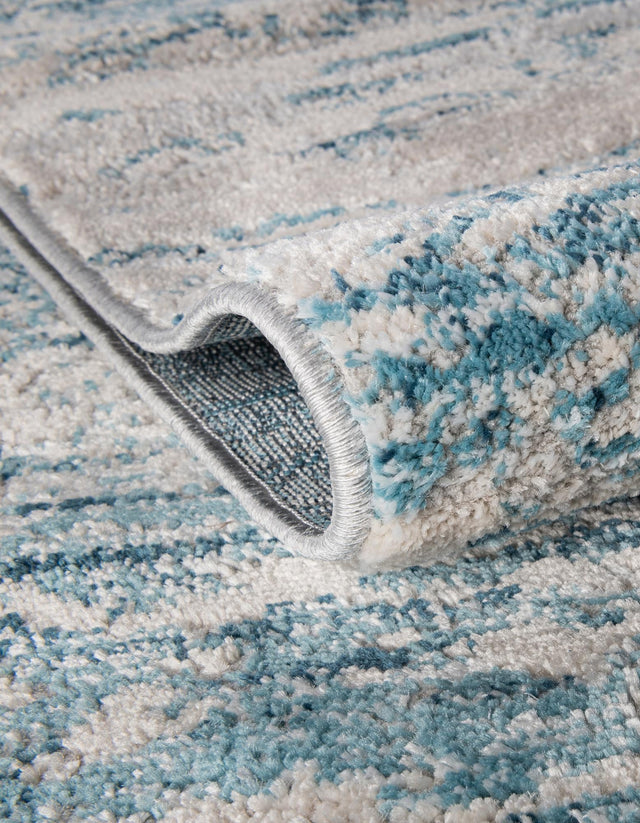 Blue 5' x 8' Oasis Rectangle Area Rug 65% Polypropylene & 35% Polyester Contemporary Carpet for Living Rooms, Bedroom, Kitchen, Dining, Office for Sale at Rug Engine