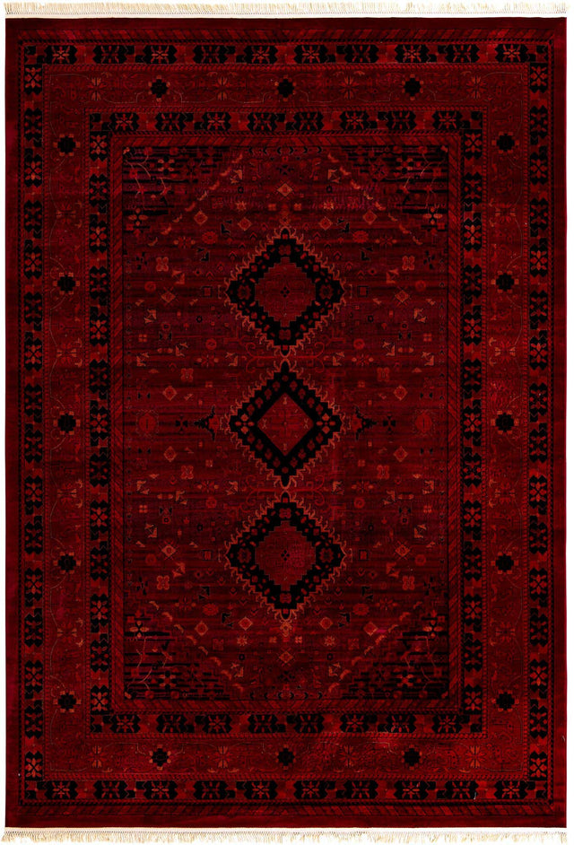 Red 10' x 14' 1 Tekke Rectangle Area Rug Classic Traditional Vintage Design Carpet for Living Rooms, Dining, Bedrooms, Office Space for Sale at Rug Engine