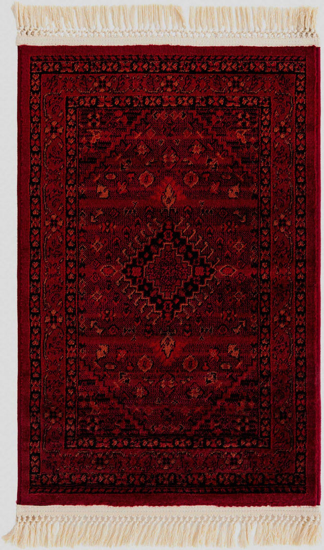 Red 2' x 3' 1 Tekke Rectangle Area Rug Classic Traditional Vintage Design Carpet for Living Rooms, Dining, Bedrooms, Office Space for Sale at Rug Engine
