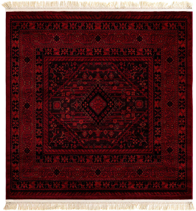 Red 5' 3 x 5' 3 Tekke Square Area Rug Classic Traditional Vintage Design Carpet for Living Rooms, Dining, Bedrooms, Office Space for Sale at Rug Engine