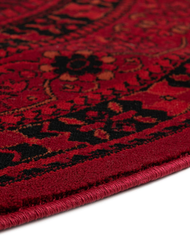 Red 7' 10 x 10' Tekke Oval Area Rug Classic Traditional Vintage Design Carpet for Living Rooms, Dining, Bedrooms, Office Space for Sale at Rug Engine