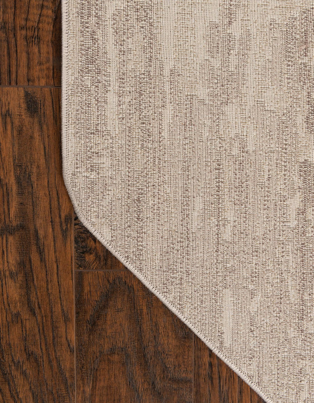 Brown 7' x 7' Oasis Octagon Area Rug 65% Polypropylene & 35% Polyester Contemporary Carpet for Living Rooms, Bedroom, Kitchen, Dining, Office for Sale at Rug Engine