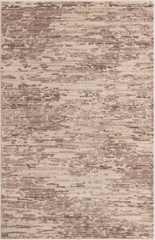 Brown 4' x 6' Oasis Rectangle Area Rug 65% Polypropylene & 35% Polyester Contemporary Carpet for Living Rooms, Bedroom, Kitchen, Dining, Office for Sale at Rug Engine
