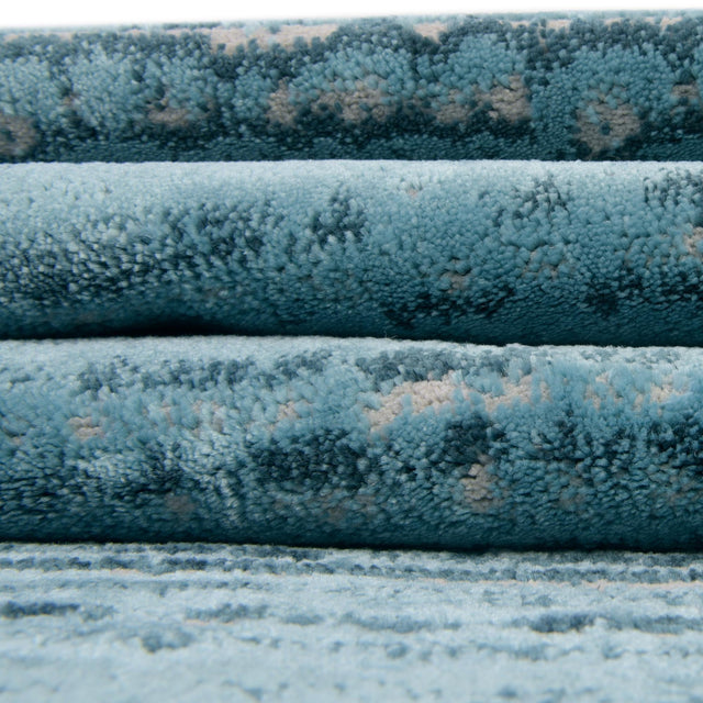 Blue 7' x 10' Oasis Rectangle Area Rug 65% Polypropylene & 35% Polyester Contemporary Carpet for Living Rooms, Bedroom, Kitchen, Dining, Office for Sale at Rug Engine