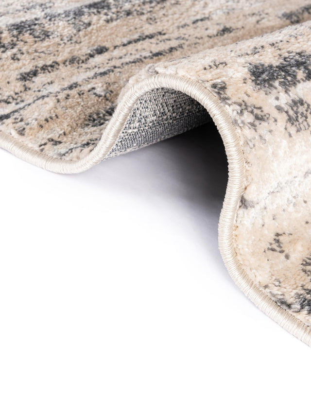 Cream 6' x 6' Oasis Octagon Area Rug 65% Polypropylene & 35% Polyester Contemporary Carpet for Living Rooms, Bedroom, Kitchen, Dining, Office for Sale at Rug Engine