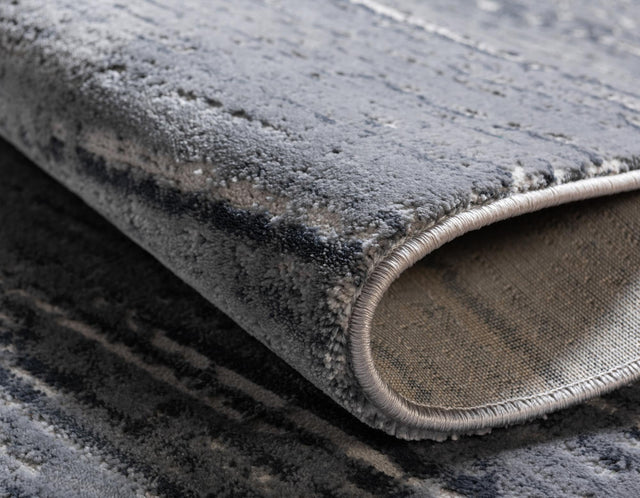 Gray 7' x 7' Oasis Octagon Area Rug 65% Polypropylene & 35% Polyester Contemporary Carpet for Living Rooms, Bedroom, Kitchen, Dining, Office for Sale at Rug Engine