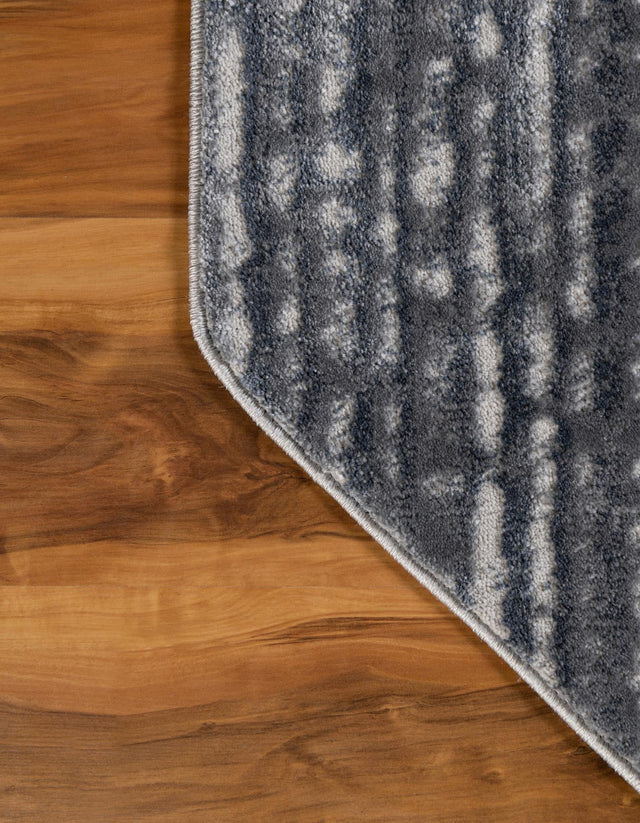Gray 7' x 7' Oasis Octagon Area Rug 65% Polypropylene & 35% Polyester Contemporary Carpet for Living Rooms, Bedroom, Kitchen, Dining, Office for Sale at Rug Engine