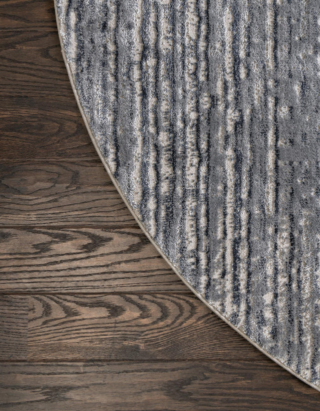 Gray 4' x 4' Oasis Round Area Rug 65% Polypropylene & 35% Polyester Contemporary Carpet for Living Rooms, Bedroom, Kitchen, Dining, Office for Sale at Rug Engine
