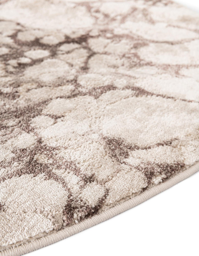 Brown 4' x 4' Oasis Round Area Rug 65% Polypropylene & 35% Polyester Contemporary Carpet for Living Rooms, Bedroom, Kitchen, Dining, Office for Sale at Rug Engine