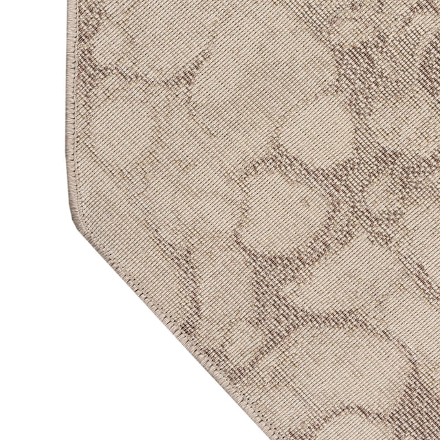 Brown 7' x 7' Oasis Octagon Area Rug 65% Polypropylene & 35% Polyester Contemporary Carpet for Living Rooms, Bedroom, Kitchen, Dining, Office for Sale at Rug Engine