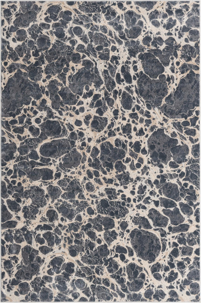 Gray 6' x 9' Oasis Rectangle Area Rug 65% Polypropylene & 35% Polyester Contemporary Carpet for Living Rooms, Bedroom, Kitchen, Dining, Office for Sale at Rug Engine