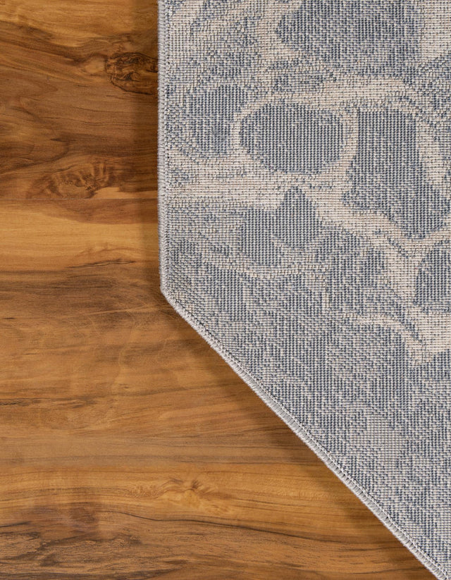 Gray 6' x 6' Oasis Octagon Area Rug 65% Polypropylene & 35% Polyester Contemporary Carpet for Living Rooms, Bedroom, Kitchen, Dining, Office for Sale at Rug Engine