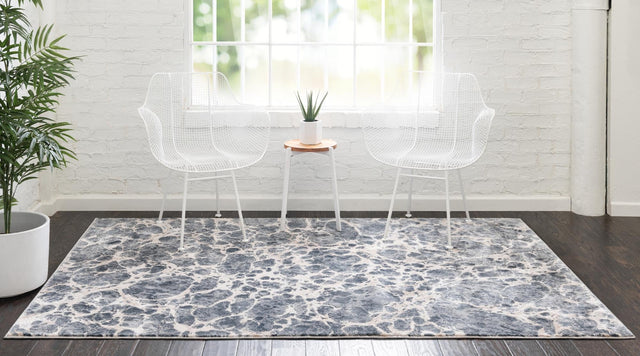 Gray 8' x 10' Oasis Rectangle Area Rug 65% Polypropylene & 35% Polyester Contemporary Carpet for Living Rooms, Bedroom, Kitchen, Dining, Office for Sale at Rug Engine