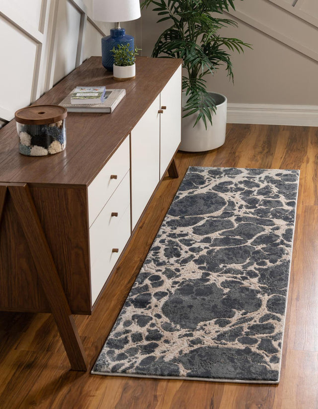 Gray 2' x 12' Oasis Runner Area Rug 65% Polypropylene & 35% Polyester Contemporary Carpet for Living Rooms, Bedroom, Kitchen, Dining, Office for Sale at Rug Engine