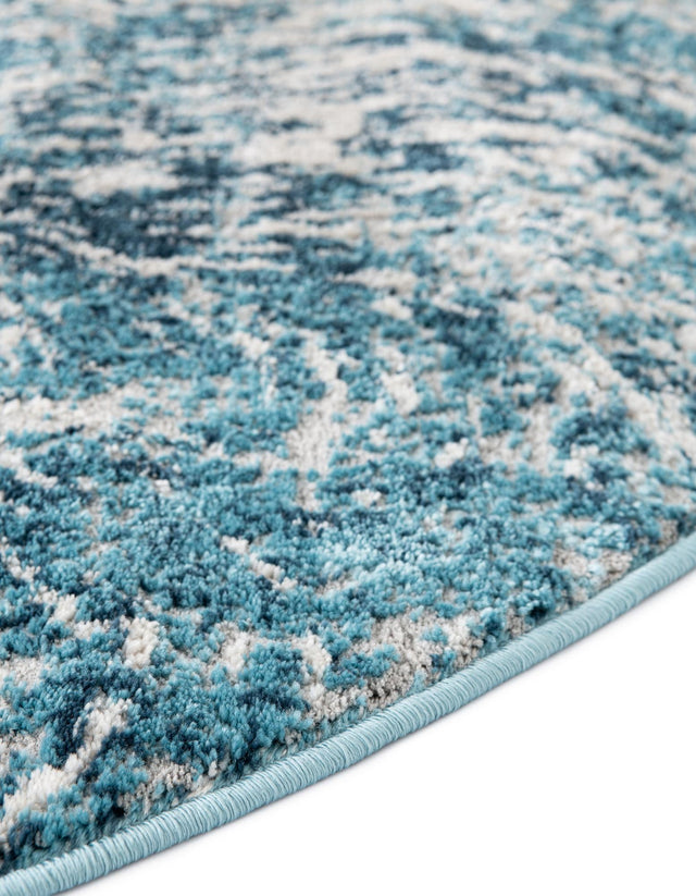 Blue 5' x 8' Oasis Oval Area Rug 65% Polypropylene & 35% Polyester Contemporary Carpet for Living Rooms, Bedroom, Kitchen, Dining, Office for Sale at Rug Engine