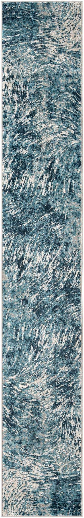 Blue 2' x 12' Oasis Runner Area Rug 65% Polypropylene & 35% Polyester Contemporary Carpet for Living Rooms, Bedroom, Kitchen, Dining, Office for Sale at Rug Engine