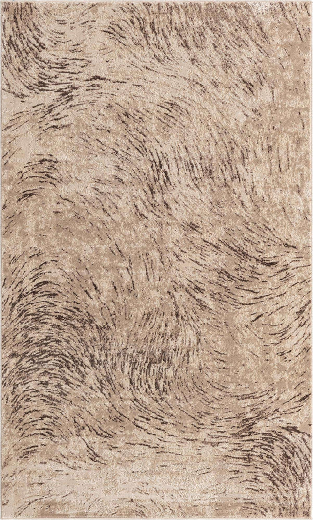 Brown 5' x 8' Oasis Rectangle Area Rug 65% Polypropylene & 35% Polyester Contemporary Carpet for Living Rooms, Bedroom, Kitchen, Dining, Office for Sale at Rug Engine
