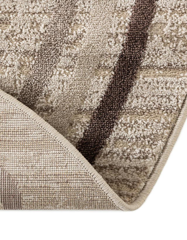 Brown 3' x 3' Oasis Round Area Rug 65% Polypropylene & 35% Polyester Contemporary Carpet for Living Rooms, Bedroom, Kitchen, Dining, Office for Sale at Rug Engine
