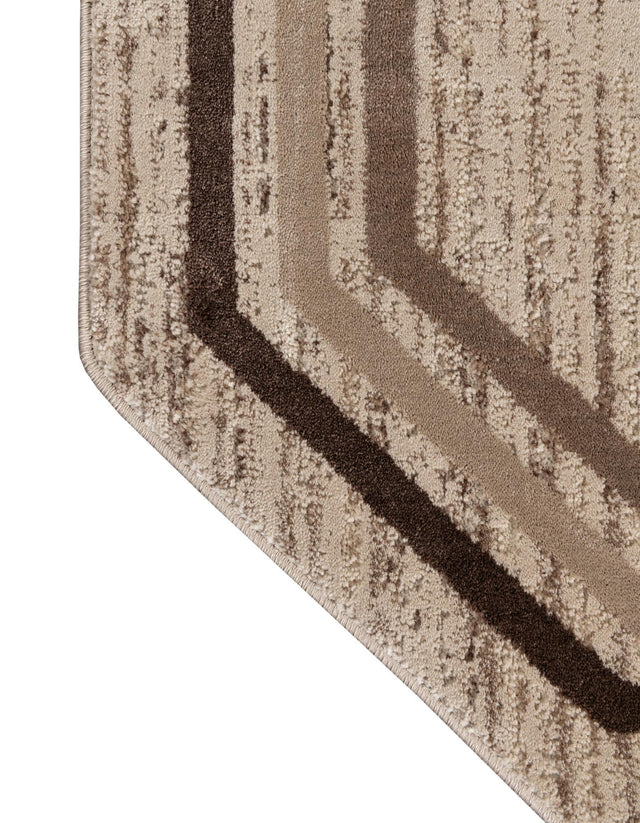 Brown 6' x 6' Oasis Octagon Area Rug 65% Polypropylene & 35% Polyester Contemporary Carpet for Living Rooms, Bedroom, Kitchen, Dining, Office for Sale at Rug Engine