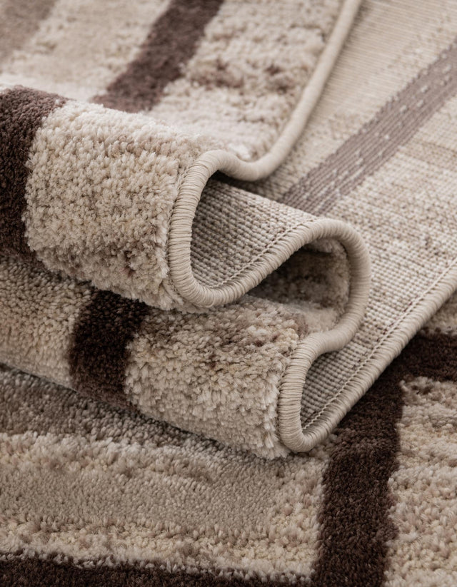 Brown 2' x 8' Oasis Runner Area Rug 65% Polypropylene & 35% Polyester Contemporary Carpet for Living Rooms, Bedroom, Kitchen, Dining, Office for Sale at Rug Engine