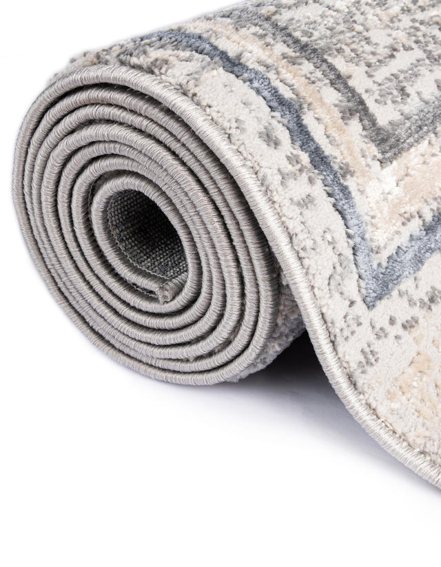 Gray 6' x 6' Oasis Octagon Area Rug 65% Polypropylene & 35% Polyester Contemporary Carpet for Living Rooms, Bedroom, Kitchen, Dining, Office for Sale at Rug Engine