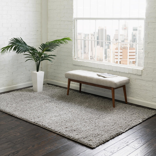 Light Gray 8' x 10' Everyday Shag Rectangle Area Rug Thick Soft Touch Fluffy & Plush Shaggy Pile 100% Polypropylene With Cotton Backing Durable Carpet for Sale at Rug Engine