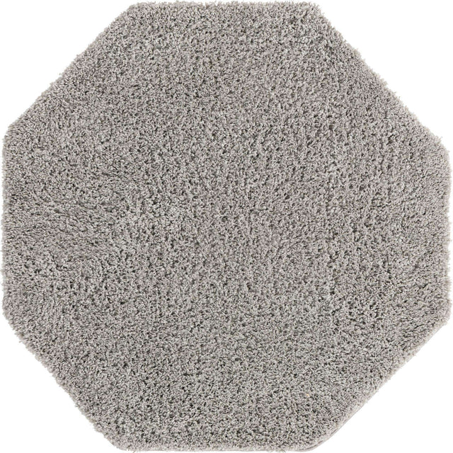 Light Gray 4' x 4' Everyday Shag Octagon Area Rug Thick Soft Touch Fluffy & Plush Shaggy Pile 100% Polypropylene With Cotton Backing Durable Carpet for Sale at Rug Engine