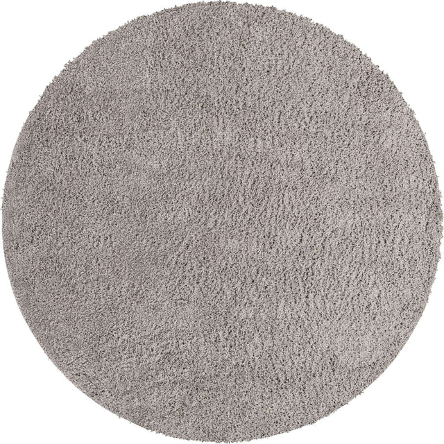 Light Gray 7' 10 x 7' 10 Everyday Shag Round Area Rug Thick Soft Touch Fluffy & Plush Shaggy Pile 100% Polypropylene With Cotton Backing Durable Carpet for Sale at Rug Engine