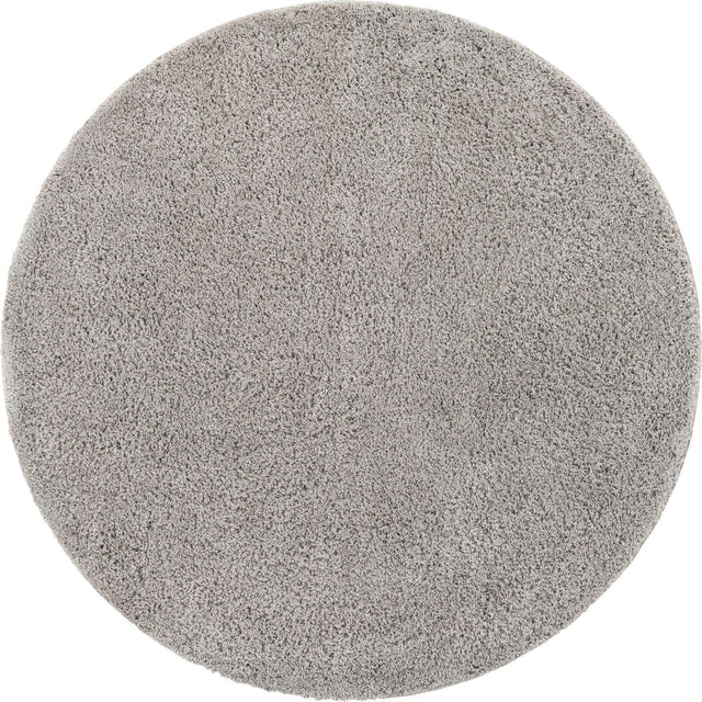 Light Gray 7' x 7' Everyday Shag Round Area Rug Thick Soft Touch Fluffy & Plush Shaggy Pile 100% Polypropylene With Cotton Backing Durable Carpet for Sale at Rug Engine