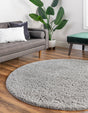 Light Gray 7' 10 x 7' 10 Everyday Shag Round Area Rug Thick Soft Touch Fluffy & Plush Shaggy Pile 100% Polypropylene With Cotton Backing Durable Carpet for Sale at Rug Engine