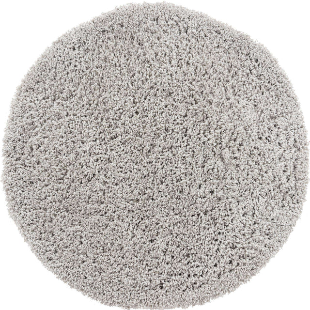 Light Gray 3' 3 x 3' 3 Everyday Shag Round Area Rug Thick Soft Touch Fluffy & Plush Shaggy Pile 100% Polypropylene With Cotton Backing Durable Carpet for Sale at Rug Engine