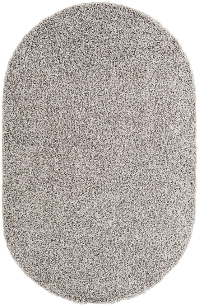 Light Gray 5' 1 x 8' Everyday Shag Oval Area Rug Thick Soft Touch Fluffy & Plush Shaggy Pile 100% Polypropylene With Cotton Backing Durable Carpet for Sale at Rug Engine