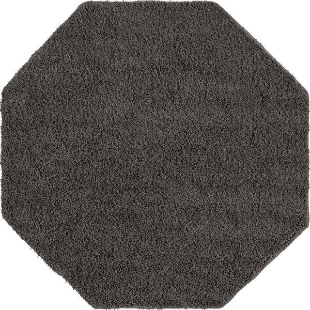 Dark Gray 7' 10 x 7' 10 Everyday Shag Octagon Area Rug Thick Soft Touch Fluffy & Plush Shaggy Pile 100% Polypropylene With Cotton Backing Durable Carpet for Sale at Rug Engine