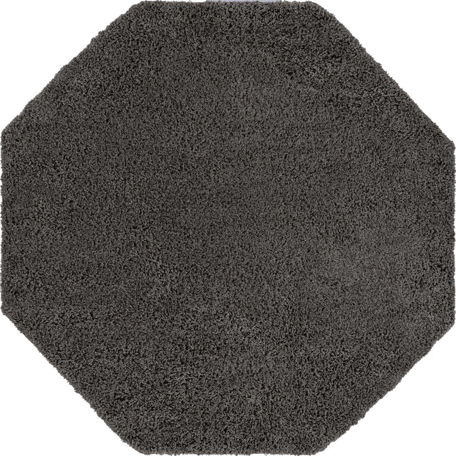 Dark Gray 6' x 6' Everyday Shag Octagon Area Rug Thick Soft Touch Fluffy & Plush Shaggy Pile 100% Polypropylene With Cotton Backing Durable Carpet for Sale at Rug Engine