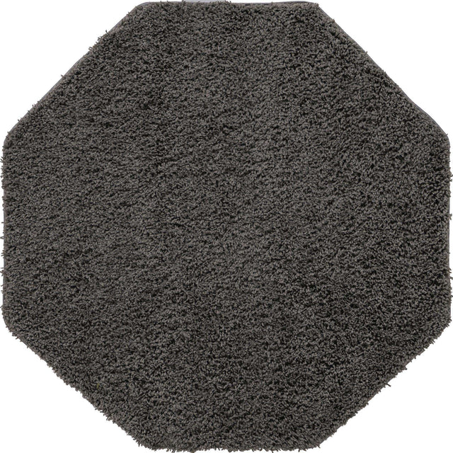 Dark Gray 4' x 4' Everyday Shag Octagon Area Rug Thick Soft Touch Fluffy & Plush Shaggy Pile 100% Polypropylene With Cotton Backing Durable Carpet for Sale at Rug Engine