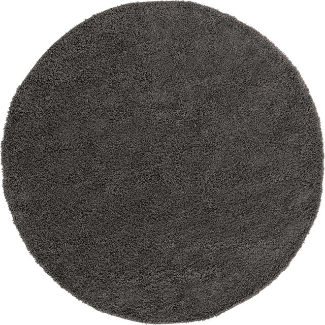 Dark Gray 7' 10 x 7' 10 Everyday Shag Round Area Rug Thick Soft Touch Fluffy & Plush Shaggy Pile 100% Polypropylene With Cotton Backing Durable Carpet for Sale at Rug Engine