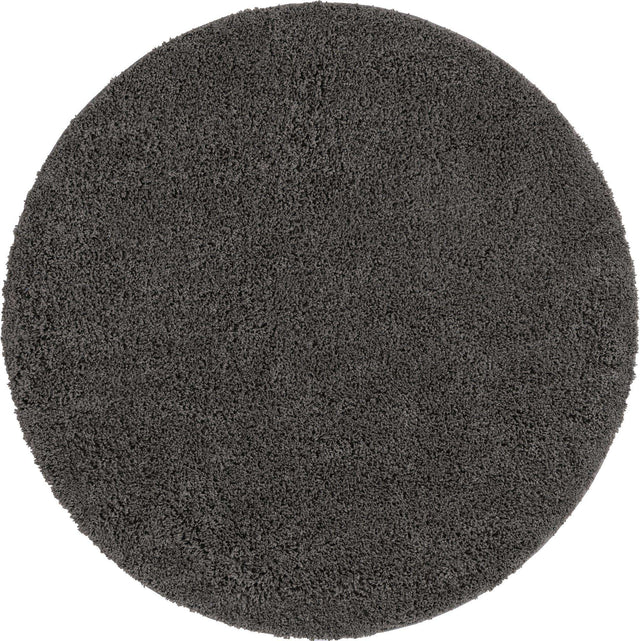Dark Gray 6' x 6' Everyday Shag Round Area Rug Thick Soft Touch Fluffy & Plush Shaggy Pile 100% Polypropylene With Cotton Backing Durable Carpet for Sale at Rug Engine